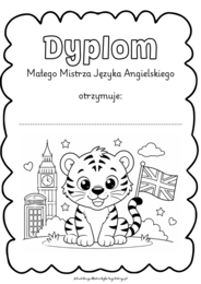 Dyplomy do kolorowania – na zakończenie zajęć z angielskiego