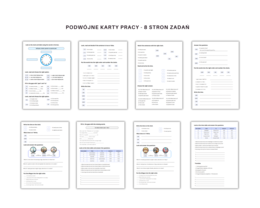 Telling the time worksheet - Podawanie czasu, godziny, język angielski, podwójne karty pracy, pełen zakres minutowy