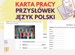 Przysłówek - karta pracy, 6 zadań otwartych + KLUCZ ODPOWIEDZI