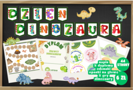 Dzień Dinozaura - napis, odznaki, dyplomy, opaski, gry, dinozaury