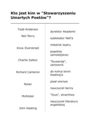 Karty pracy - "Stowarzyszenie Umarłych Poetów" Nancy Kleinbaum