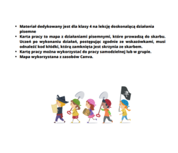 Działania pisemne - szukanie skarbu.