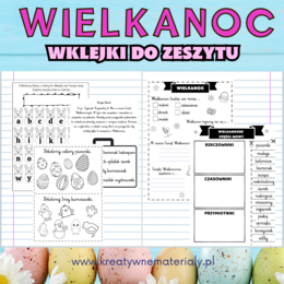 Wielkanoc- wklejki do zeszytu i ćwiczenia do druku