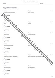 English Class A2+ - Unit 7 - testy