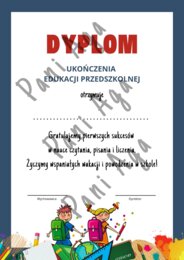Dyplom ukończenia przedszkola