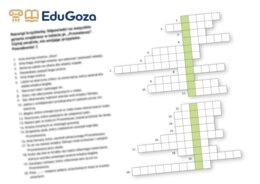 Krzyżówka - karta pracy PROMETEUSZ - mitologia - mity greckie