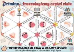 SZEŚĆ PLANSZ TRIMINO - FRAZEOLOGIZMY CZĘŚCI CIAŁA