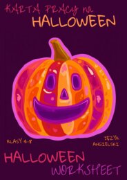 🎃👻KARTA PRACY – HALLOWEEN – SŁOWNICTWO 🎃👻- KLASY 4-8 SZKOŁY PODSTAWOWEJ- WYKREŚLANKA, BUDOWANIE ZDAŃ, POZNAJ TRADYCJE HALLOWEEN, OPISZ SWOJE HALLOWEEN, CZYTANIE TEKSTU, SPEAKING + ODPOWIEDZI
