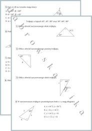 Trójkąty o kątach 45°, 45°, 90° oraz 30°, 60°, 90° - zestaw zadań