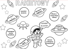 🚀 Gazetka Rakietowy Kodeks Klasowy –68 stron w rozmiarze A4 i mniejszym| Zestaw kolorowy i biało-czarny w 2 wersjach- idealny do kolorowania