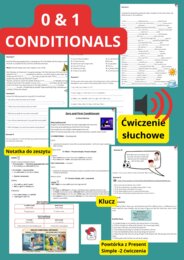 0 & 1 CONDITIONALS KARTY PRACY- notatka, ćwiczenia, słuchanie, klucz, krótka powtórka z Present Simple