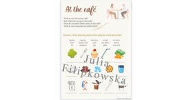 Zestaw zadań/ karta pracy/ zadania/ mówienie/ słownictwo. Klasy 4-6/ SP 4-6/ Klasy 4-8/ At the cafe/ Kawiarnia/ Praktyczne/ Gotowa lekcja