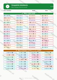 KARTA PRACY "TABLICZKA MNOŻENIA" ZADANIA Z LUKAMI - DLA DZIECI PODSTAWÓWKA