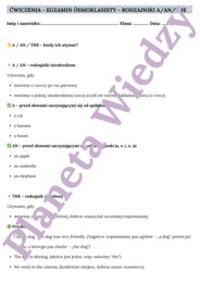 RODZAJNIKI (A, AN, THE) the articles E8 – Zbiór zadań do egzaminu ósmoklasisty z języka angielskiego. Poziom A2/A2+ – 10 STRON ZADAŃ, różnice w stosowaniu a, an i the w zadaniach, ćwiczenia użycia w sytuacjach codziennych, wypełnianie luk w tekście, twor