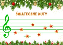 Świąteczne nuty. Nazwy dźwięków w kluczu wiolinowym.