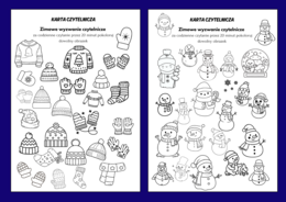 WYZWANIE CZYTELNICZE - zimowe – Karta Czytelnika - 2 wersje  - biblioteka - klasy 1-3