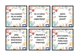 Karty, integracja, początek roku szkolnego, 60 kart pdf