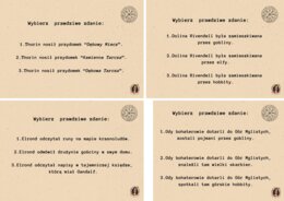 Karty do gry lekturowej "Hobbit".