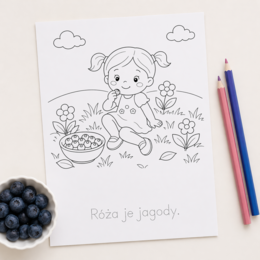 Kolorowanka „Róża je jagody”