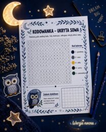 Kodowanka. Ukryta sowa.