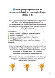 50 aktywnych pomysłów na rozpoczęcie lekcji języka angielskiego w klasach 1-3