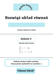 Rozwiąż układ równań. Pierwsza lekcja z układów równań. Szkoła średnia :)