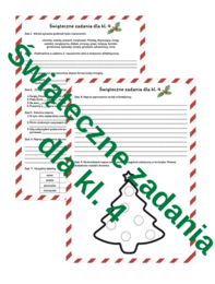 Świąteczne zadania kl. 4 karta pracy Boże Narodzenie