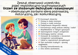 Zeszyt obserwacji uczestnika zajęć rewalidacyjno-wychowawczych Uczeń ze złożonymi deficytami rozwojowymi (poznawczymi, motorycznymi i komunikacyjnymi)