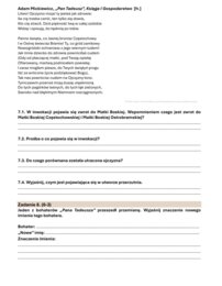 Sprawdzian "Pan Tadeusz"