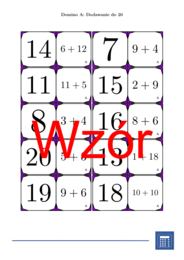 Domino - Dodawanie do 20 | matematyka | za darmo