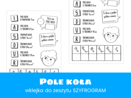 Matematyka. Szkoła podstawowa. Szkoła ponadpodstawowa. Pole koła. Szyfrogram.