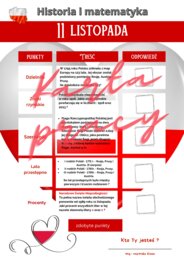 11 listopada - matematyczna karta pracy