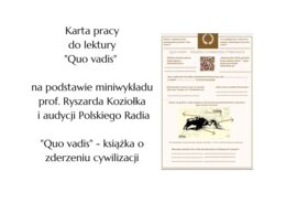 Karta pracy - "Quo vadis" - książka o zderzeniu cywilizacji