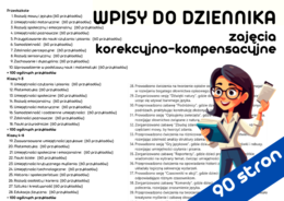 Wpisy do Dziennika - zajęcia korekcyjno-kompensacyjne gotowce, przykłady, inspiracje