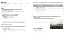 KARTA PRACY - Zjawiska przyrodnicze – stany skupienia wody, parowanie, skraplanie, termometr (45min) - klasa 4 szkoły podstawowej