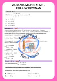 Zadania maturalne - układy równań