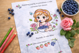 Róża je jagody – czytanie i kolorowanie [Karta pracy]