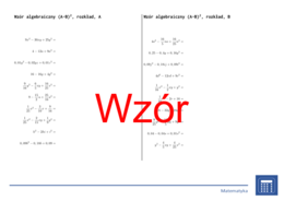 Wzór algebraiczny (A-B)^2, rozkład | matematyka, algebra | 26 kolumn
