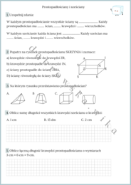 Prostopadłościany i sześciany - karta pracy