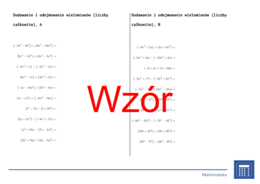 Dodawanie i odejmowanie wielomianów (liczby całkowite) | matematyka, algebra | 26 kolumn