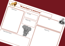 "W PUSTYNI I W PUSZCZY" – karta pracy – świat przedstawiony- egzamin