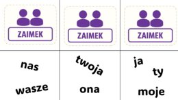 Powtórka gramatyki - memory z częściami mowy