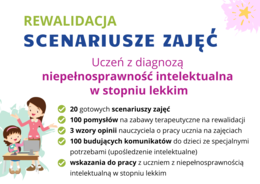 Rewalidacja 20 scenariuszy, 100 zabaw terapeutycznych, 3 wzory opinii-niepełnosprawność intelektualna w stopniu lekkim szkoła podstawowa
