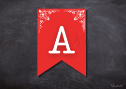 Święta Majowe - girlanda z pełnym alfabetem i cyframi: 1, 2, 3