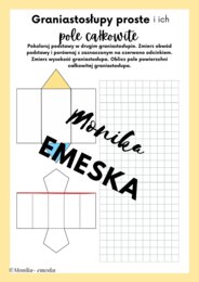 GRANIASTOSŁUPY PROSTE I ICH POLE CAŁKOWITE