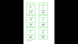 Karty typu kto ma, ja mam - gra matematyczna (dzielenie)