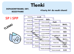 Chemiczna rozsypanka, dopasowywanka – TLENKI - 32 przykłady
