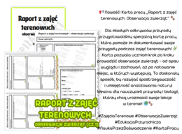 Raport z zajęć terenowych - obserwacja zwierząt (cz.1) biologia, przyroda