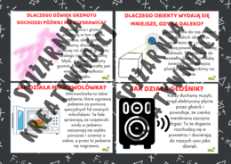 FIZYKA W CODZIENNYM ŻYCIU - pytania z życia codziennego i proste odpowiedzi - gazetka ścienna - poziom: szkoła podstawowa