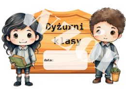 Dekoracja na gazetke- Samorząd oraz Dyżurni